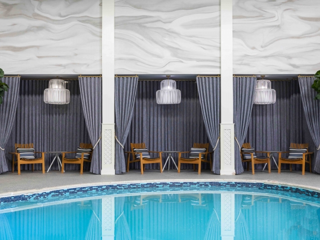 the pool at Hotel Viking