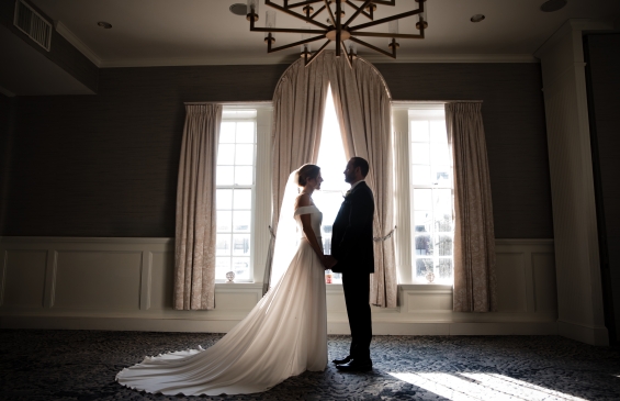 bride and groom at hotel viking