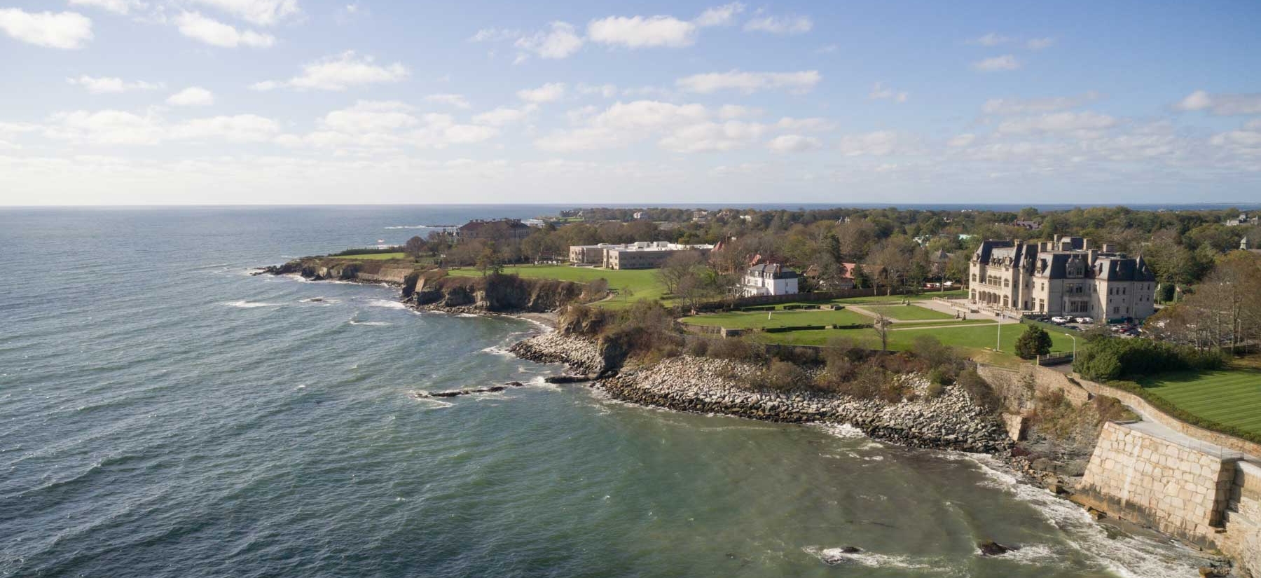 Aerial view of the shoreline