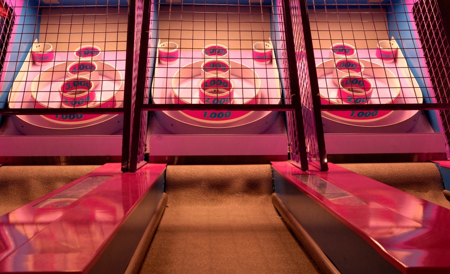 Ski ball at an arcade