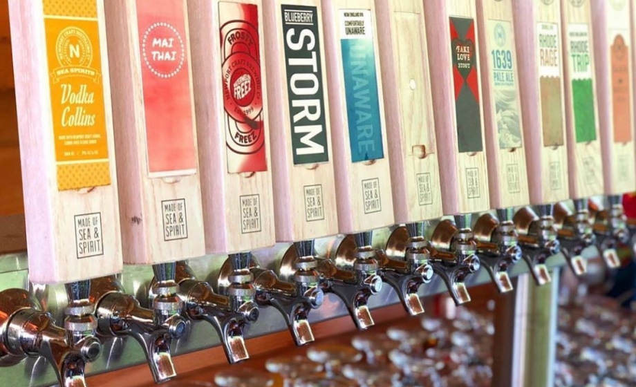 Draft taps at Newport Craft Beer