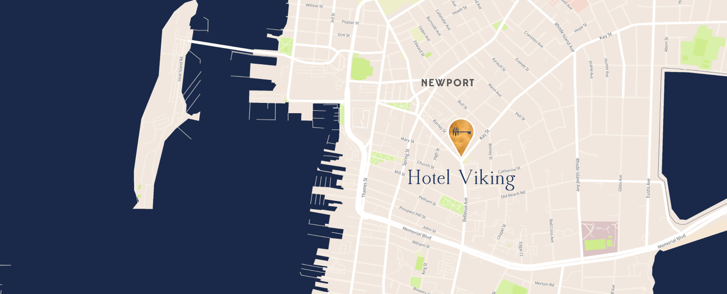 A map of downtown Newport, RI.