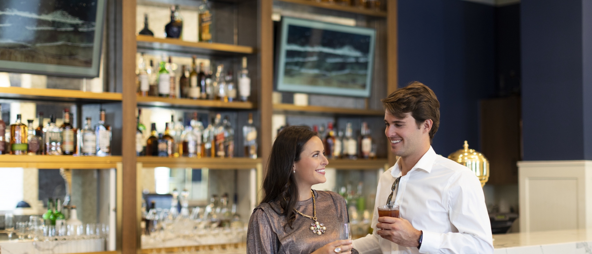 couple having cocktails