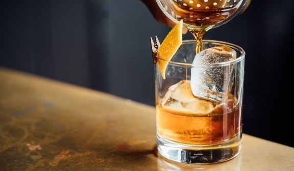 one bellevue Old Fashioned with Woodford Reserve