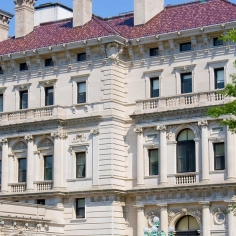 Exterior shot of the Breakers Mansion