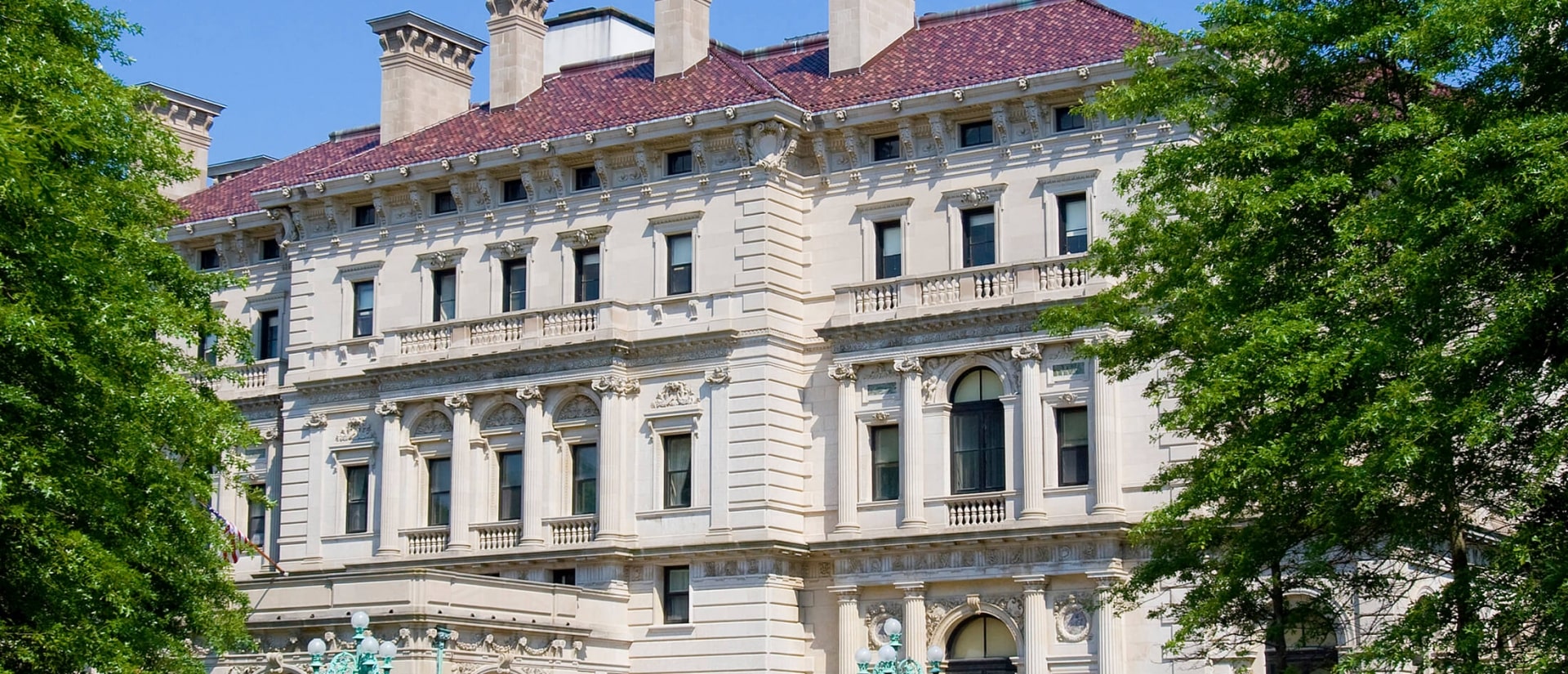 Exterior shot of the Breakers Mansion