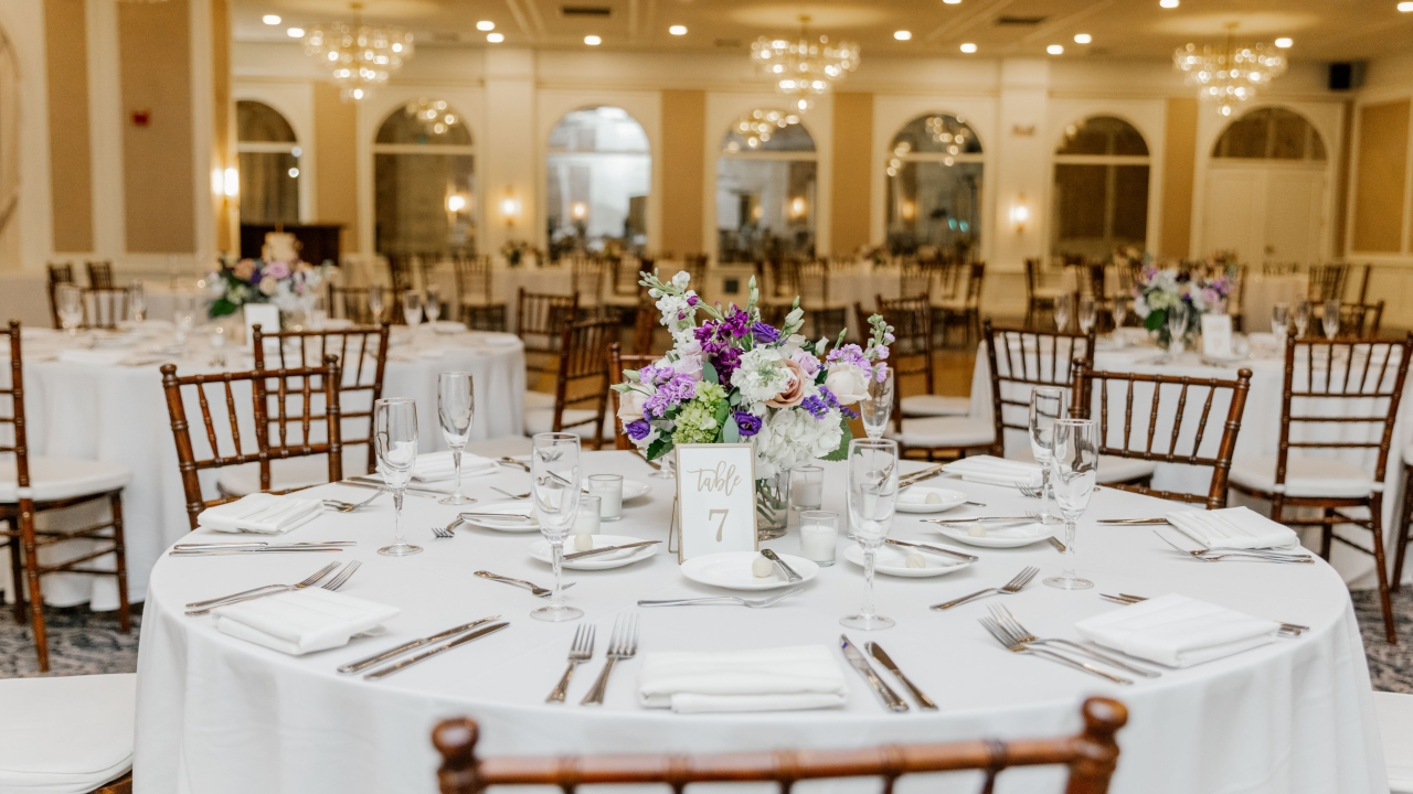 wedding reception setup at hotel viking