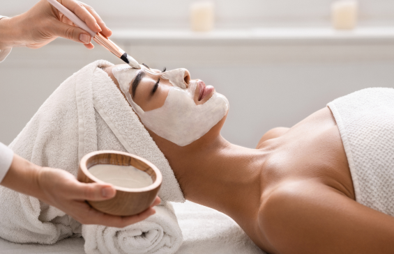 client getting facial