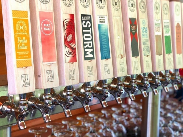 Draft taps at Newport Craft Beer